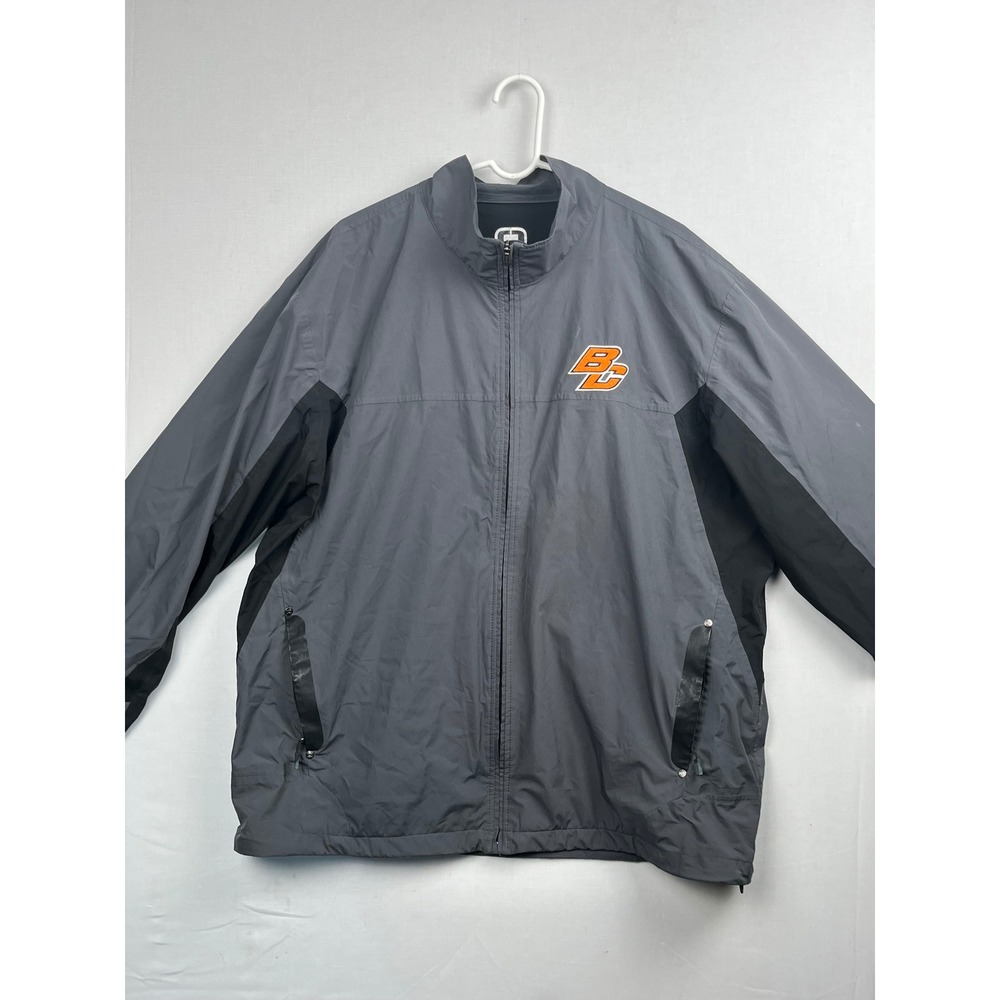 OGIO Mens Full Zip Windbreaker Jacket BC Logo Grey Black 2XL
